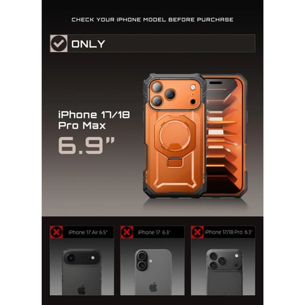 SupCase Mobilskal För iPhone 18 Pro/17 Pro Magsafe Grip Pro - Coral