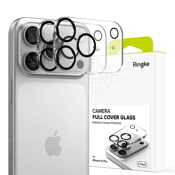 [2-Pack] Ringke kameraomslag hærdet glas til iPhone 17 Pro - sort