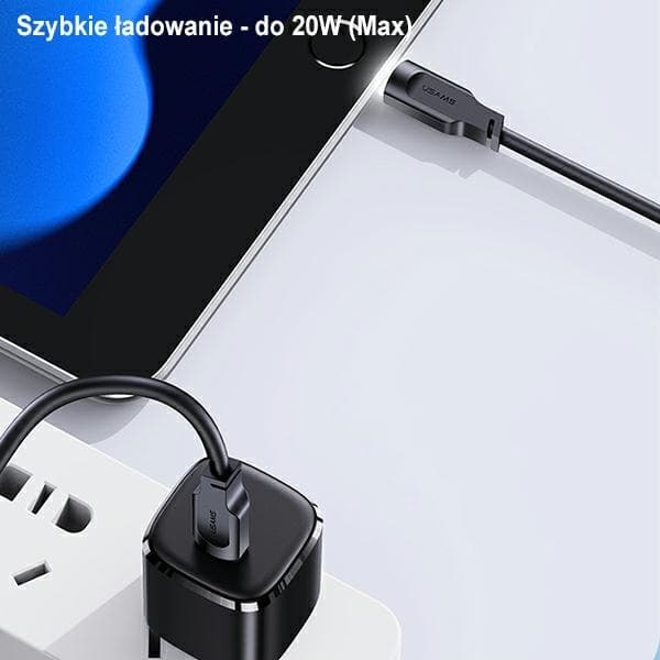 USAMS USB-C til Lightning 20W 1.2m fladkabel (US-SJ566) - Lilla