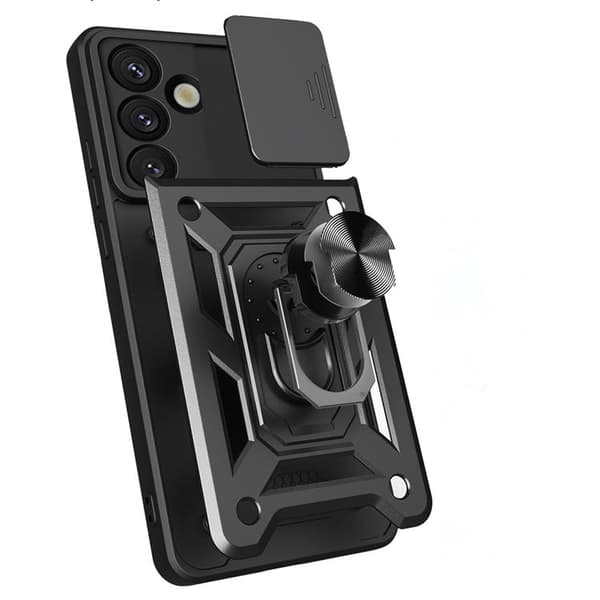 Suojakuori Galaxy S26 Hybrid Armor Camshield - Musta