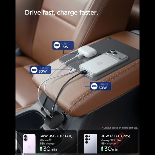 Spigen Billaddare EV603BT Essential 60W - Svart