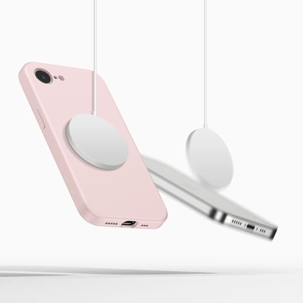 Tech-Protect Mobilskal För iPhone 16e/17e Magsafe Silikon - Rosa Pearl