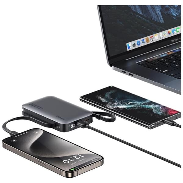 USAMS Powerbank 10000mAh 20W USB-C/Lightning-kaapeli