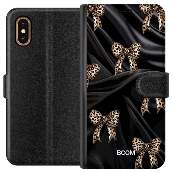 Plånboksfodral till Apple iPhone XS Max med Leopard Bow