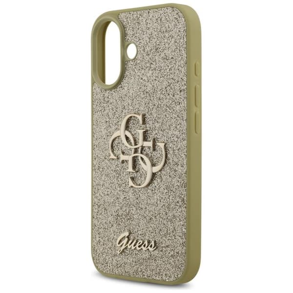 Guess Mobilskal till iPhone 17 Fixed Glitter Big 4G - Guld