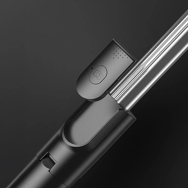 Selfiestick Teleskopstativ 1m med Telefonholder - Sort