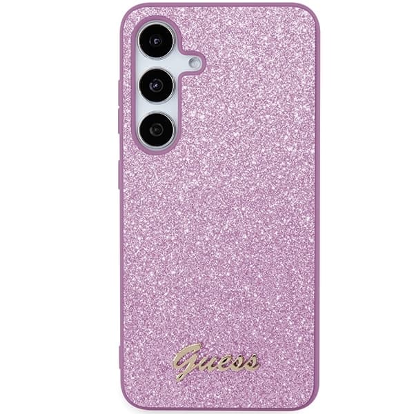Guess Galaxy S24 Plus Glitter Script - Lilla