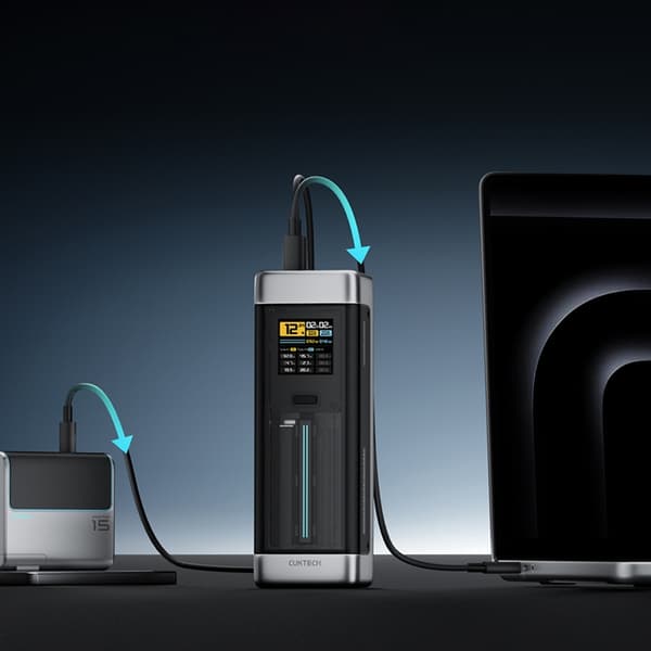 Cuktech Powerbank 25000mAh 210W 2xUSB-C 1xUSB-A - Sort
