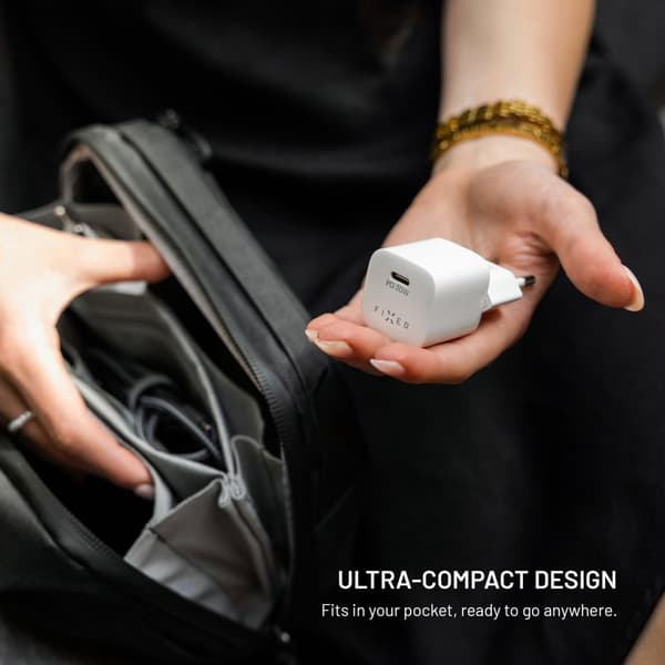 FIXED Super Hurtig Mini Hjemmeoplader USB-C PD 30W Hvid