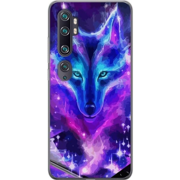 Telefontaske til Xiaomi Mi Note 10 med Neon Wolf
