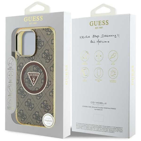 Guess Mobilskal till iPhone 16 Pro Magsafe Glitter - Brun