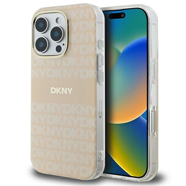 DKNY Matkapuhelimen kuori iPhone 16 Pro MagSafe Repeat Texture Pattern - Ruusu