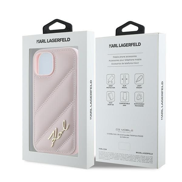 Karl Lagerfeld Mobilskal till iPhone 15 Plus MagSafe Quilted Script