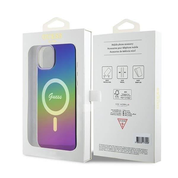 Guess Mobilskal till iPhone 15 Plus/14 Plus MagSafe Iridescent - Regnbåge