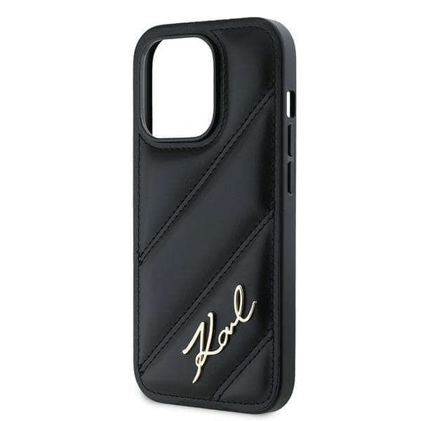 Karl Lagerfeld iPhone 14 Pro Etui MagSafe Quiltet Script Sort