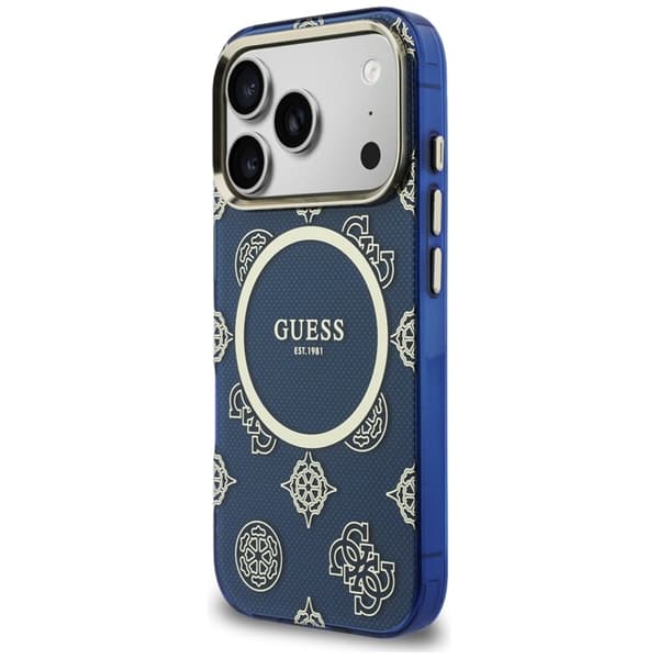 Guess Mobilskal För iPhone 17 Pro Max MagSafe IML Peony Dot - Blå