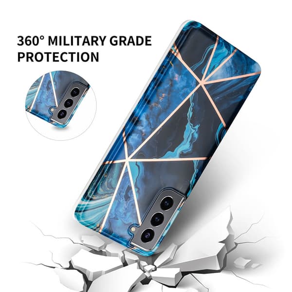 BOOM - Grid cover Galaxy S21 Plus - Blå Marmor