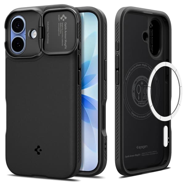 Spigen Mobilcover til iPhone 17 MagSafe Optik Armor - Sort