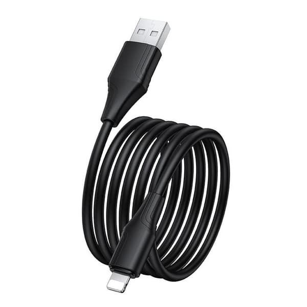 HOCO USB-A–Lightning-kaapeli 2.4A 1m silikoni X124 - Musta