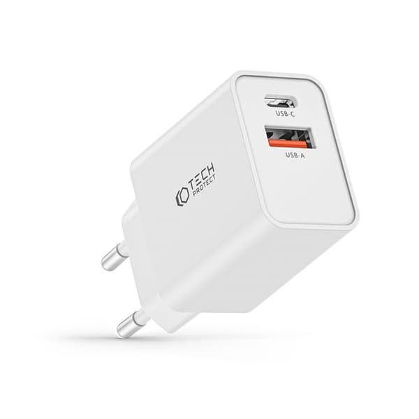 Tech-Protect NC30W 2-Port Netværksoplader - Hvid