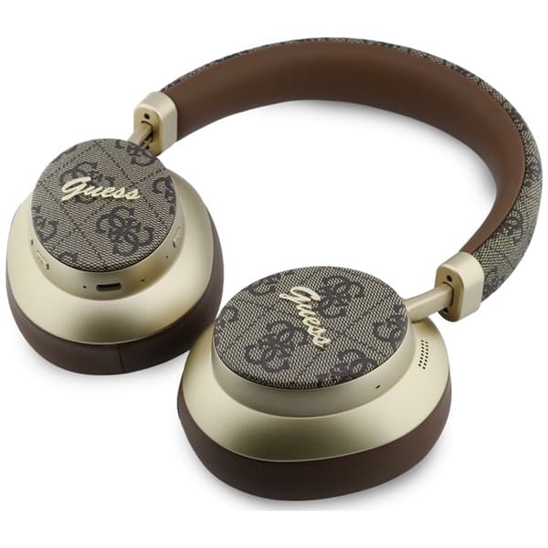 Guess On-Ear Hörlurar Bluetooth ENC 4G Gold Script Metal - Brun