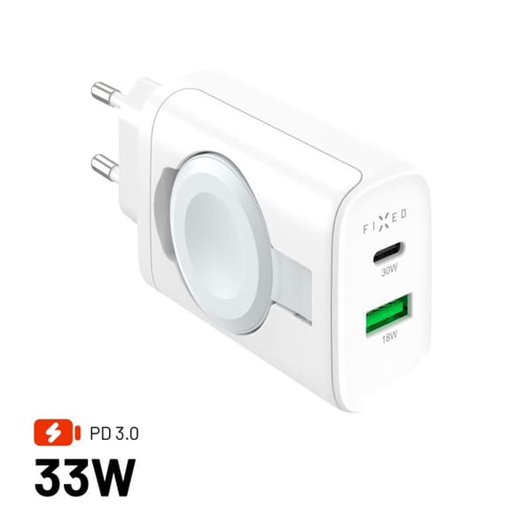 FIXED MagFlip USB-C-oplader 33W Apple Watch/USB-C/-A