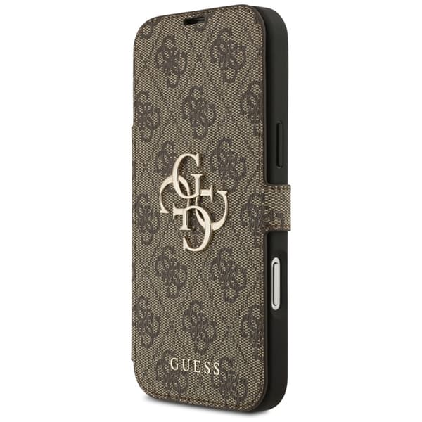 Guess iPhone 17 Pro Plånboksfodral Metal Logo - Brun