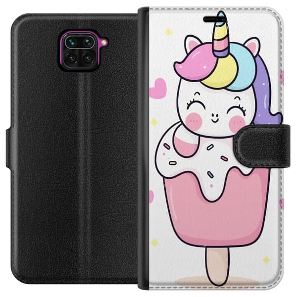 Plånboksfodral till Xiaomi Redmi Note 9 med Glad enhörning