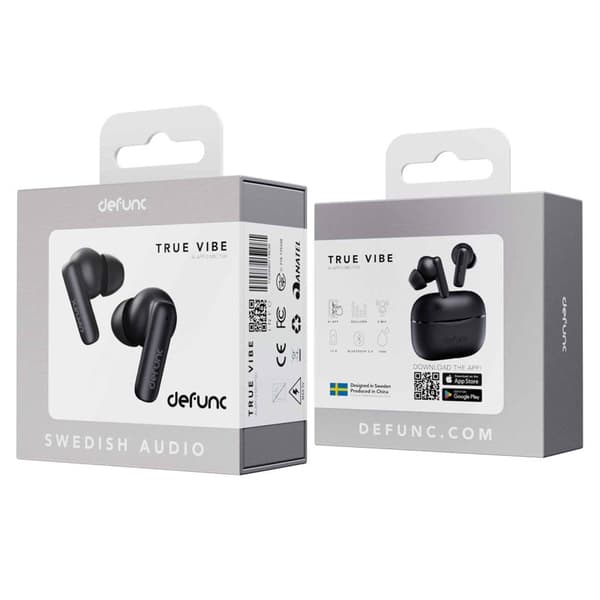 Defunc TRUE VIBE TWS Plugin In-Ear BT hovedtelefon Sort