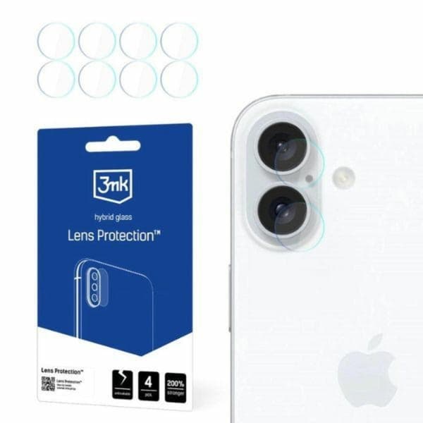 3mk iPhone 16 Plus Kameran linssisuoja - Läpinäkyvä