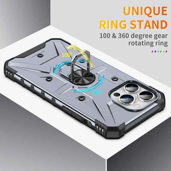 iPhone 14 Pro Max Etui Ringholder Armor - Babyblå