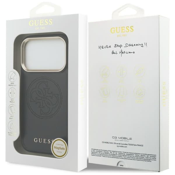 Guess Mobilcover Til iPhone 17 Pro Max MagSafe Perforated 4G - Sort