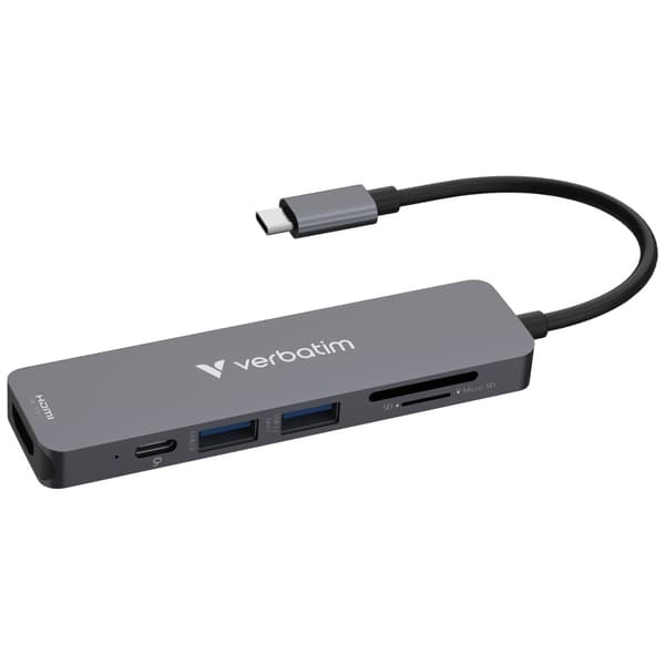 Verbatim Hub USB-C/HDMI/USB-A/SD/MSD 32156 - Aluminium