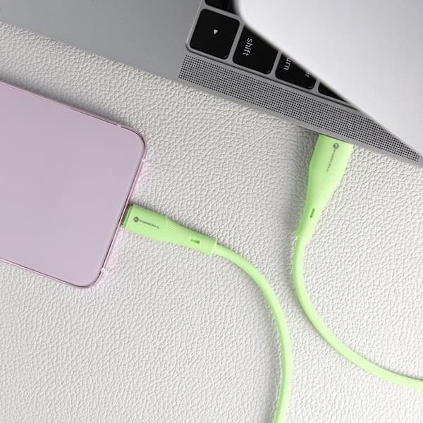 FORCELL USB-A til USB-C 66W Kabel 3A 1m QC4.0 Silikone C342 - Grøn