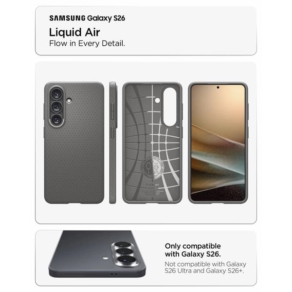 Spigen Mobilskal För Galaxy S26 Liquid Air - Marble Grå