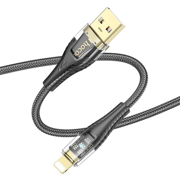 HOCO USB-A–Lightning-kaapeli 2.4A 1.2m U121 – Musta