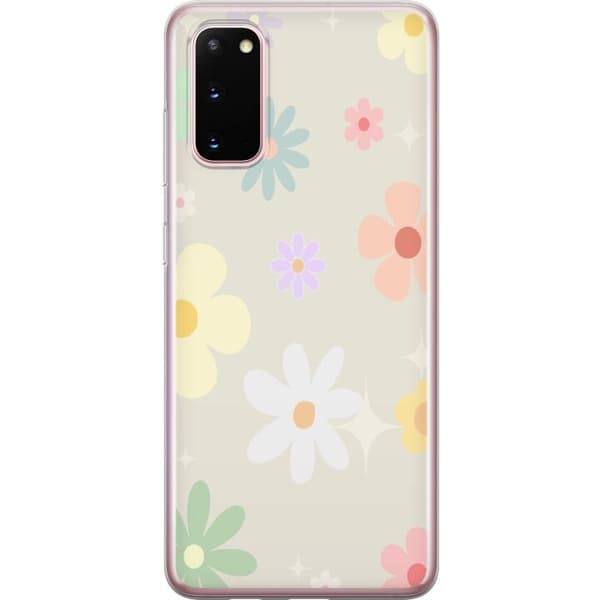 Taske til Samsung Galaxy S20 med fejende blomster