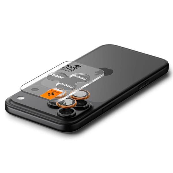Spigen [2-Pack] iPhone 17 Pro/17 Pro Max Härdat Glas Kameraskydd EZ Fit - Silver