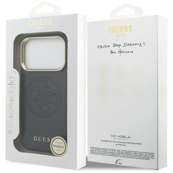 Guess Mobilskal För iPhone 17 Pro MagSafe Perforated 4G - Blå