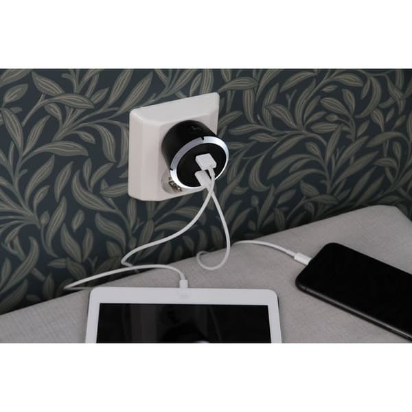 CAPIDI Säkerhetstimer USB A+C 1-4 3.4A Svart