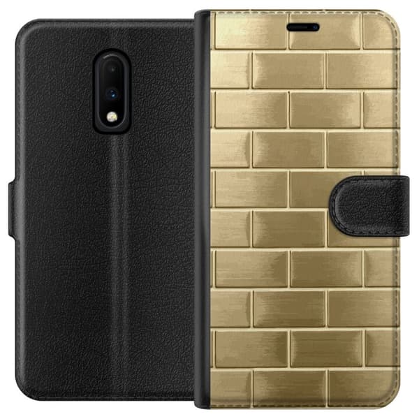 Plånboksfodral till OnePlus 7 med Gyllene Murstenar