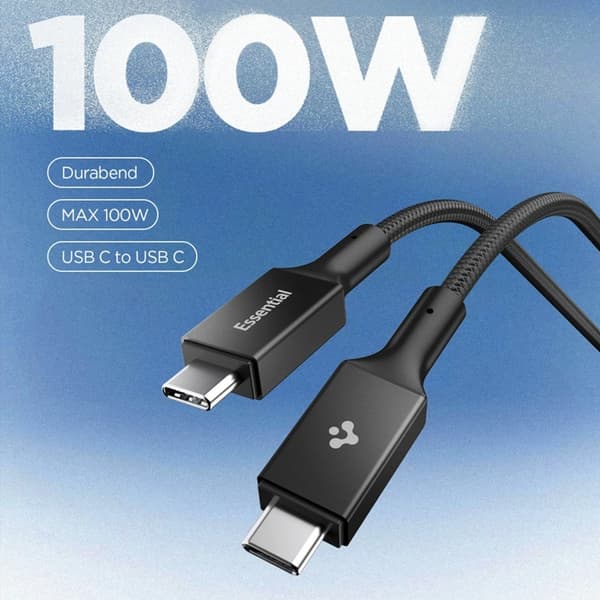 Spigen USB-C till USB-C kabel 1m 100W - Svart