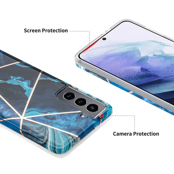 BOOM - Grid cover Galaxy S21 Plus - Blå Marmor
