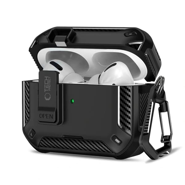 Tech-Protect Apple Airpods Pro 3 Etui Magsafe Carbonox - Sort