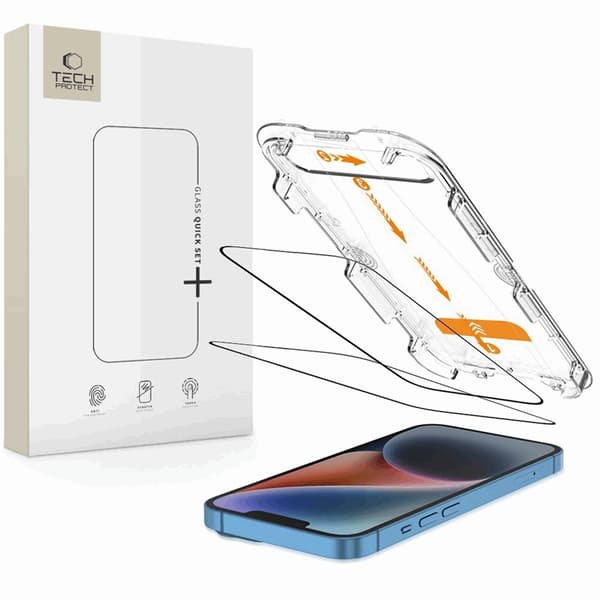 Tech-Protect [2-Pack] iPhone 13/13 Pro/14/16e Härdat Glas Skärmskydd Quick Set