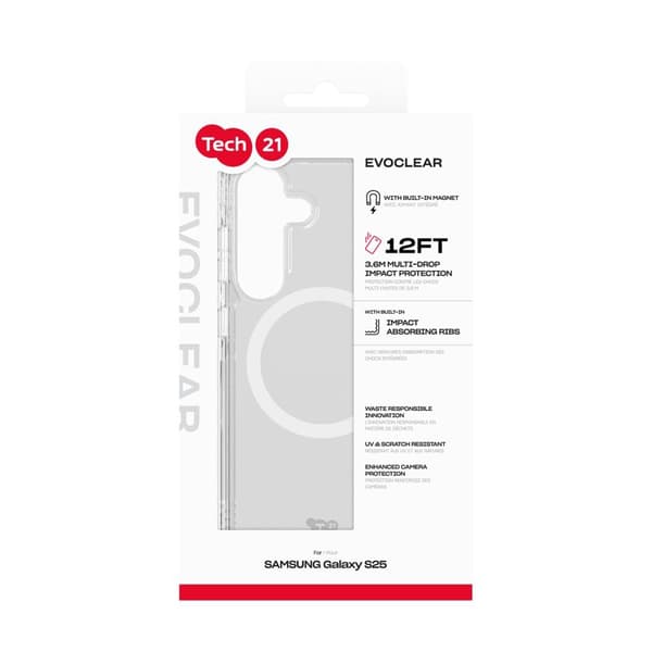 Tech21 Evo Clear Magnet Samsung Galaxy S25+ Transparent