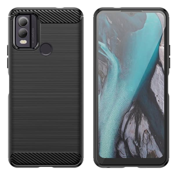 Nokia C22 Telefontaske Carbon silikone - Sort