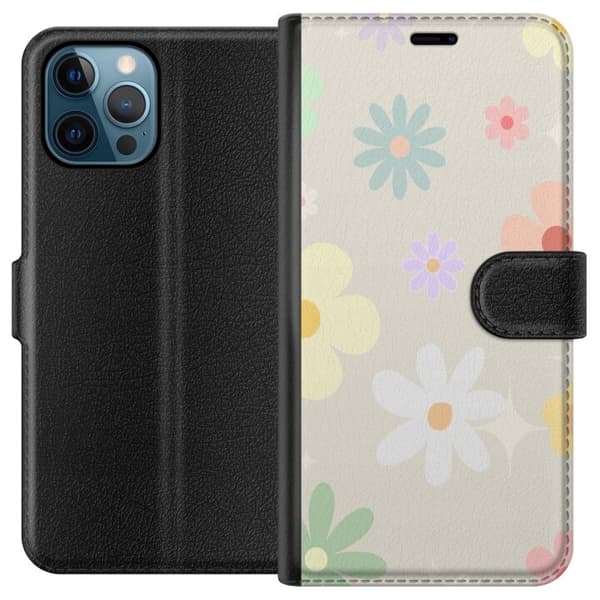 Plånboksfodral till Apple iPhone 12 Pro med fejdande blommor