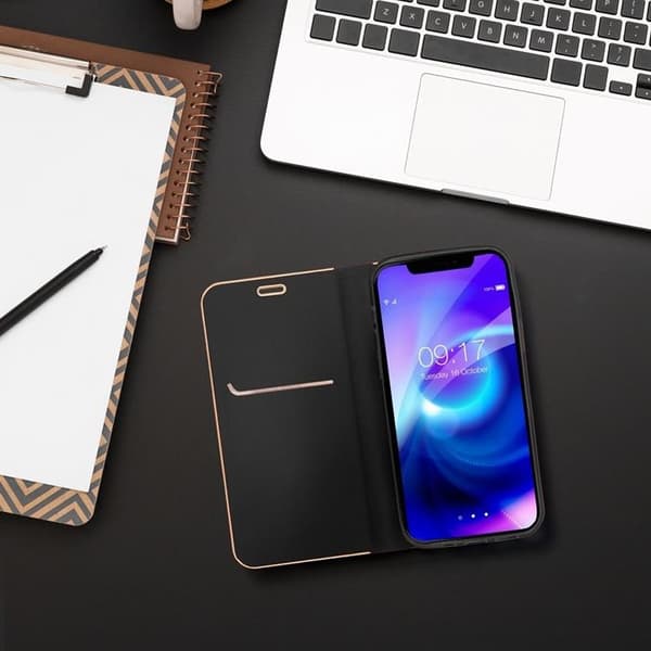 Galaxy A55 5G Plånboksfodral Luna Guld - Svart