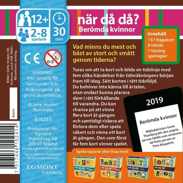 EGMONT Spel När Då Då?-pocket Berömda Kvinnor (SE)